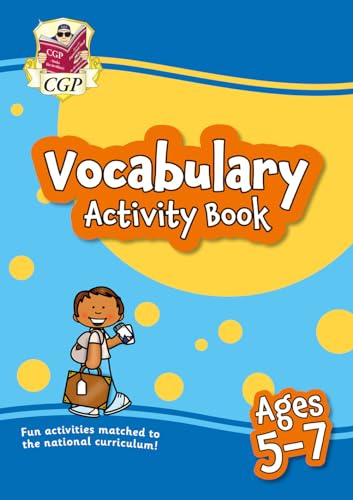 Colourful activity book with illustrations and exercises for young children learning vocabulary skills.