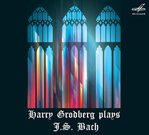 CD cover featuring colorful organ pipes and text “Harry Grodberg plays J.S. Bach”.