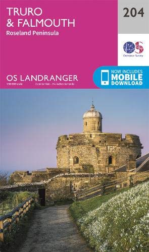 OS Landranger Map 204 Truro & Falmouth, Roseland Peninsula (OS Landranger Map)