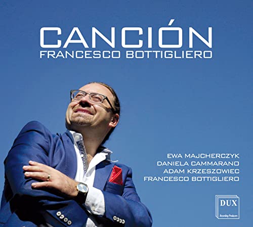 CD cover featuring Francesco Bottigliero and musicians, blue sky background.