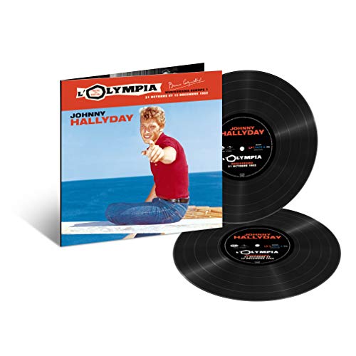 Johnny Hallyday’s “Olympia 1962” vinyl record with album cover shown.