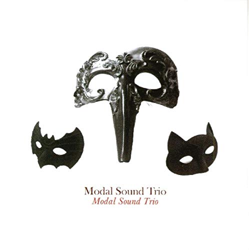 CD cover with three black, ornate Venetian-style masks against white.