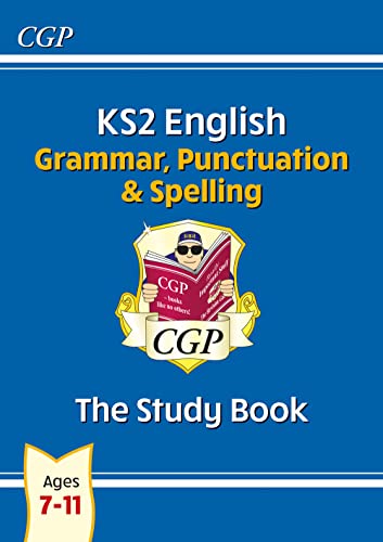 Colourful study book with English grammar, punctuation and spelling exercises for children aged 7-11.