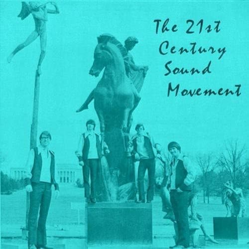 CD cover: statues, people, and text on a teal background.