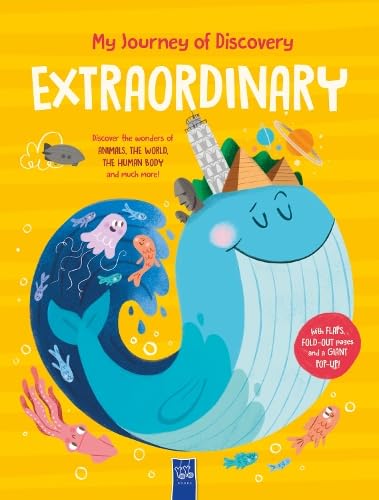 Book cover with illustrated whale, pyramids, and pop-up elements.