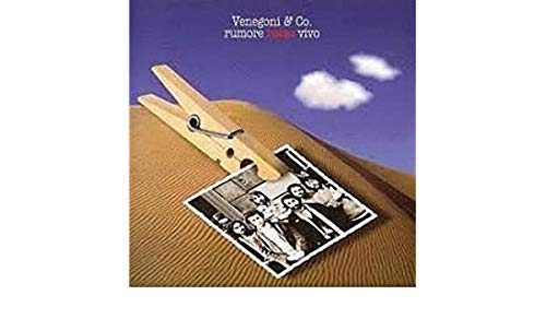 CD cover with a clothespin, photo, and cloudscape on brown.