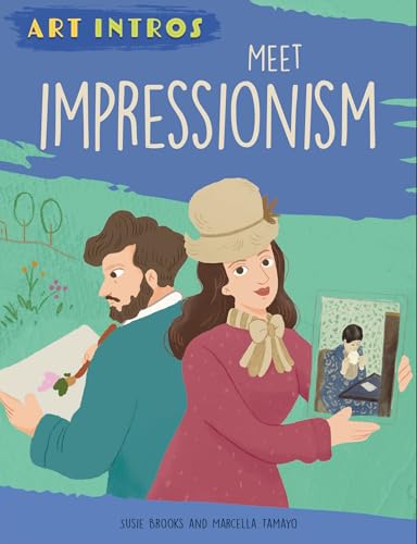 Book cover featuring illustrated figures and Impressionist painting imagery.