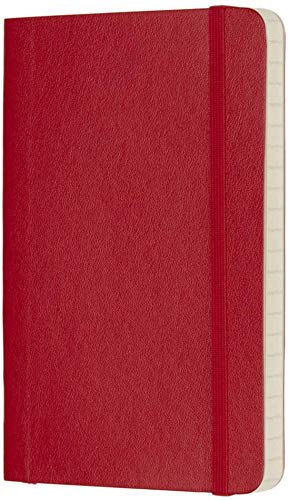 Moleskine Classic Ruled Paper Notebook - Soft Cover And Elastic Closure Journal - Color Scarlet Red - Pocket 9 X 14 A6 - 192 Pages