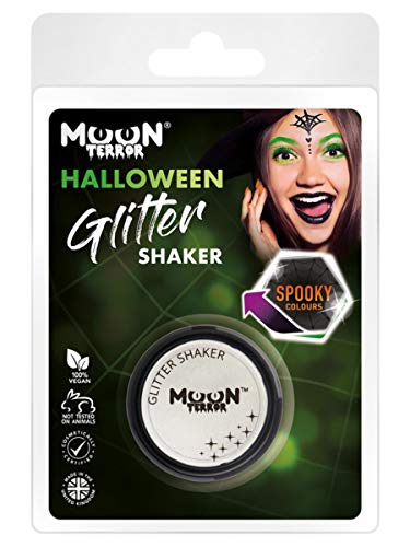 Moon Terror Halloween Glitter Shakers White