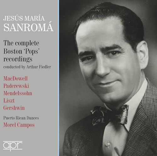 CD cover featuring a portrait of Jesús María Sanromá with text listing musical works.