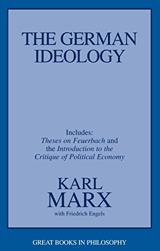 Book cover for "The German Ideology" by Karl Marx and Friedrich Engels.