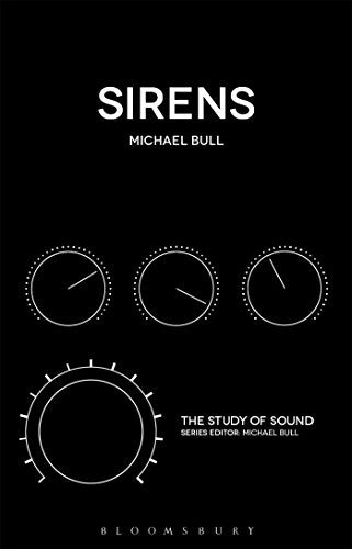 Black book cover with white text "Sirens" and graphic equalizer knobs.
