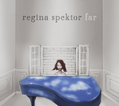Album cover art showing a woman behind a blue piano with a cloud pattern.