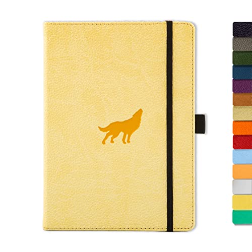 Dingbats - Wildlife Plain Medium Notebook, Cream Wolf, A5 - Hardcover - Cream 100gsm Ink-Proof Paper - Includes Pocket, Elastic Closure & Bookmark