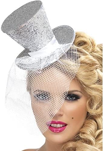 Fever Mini Top Hat on Headband - Silver