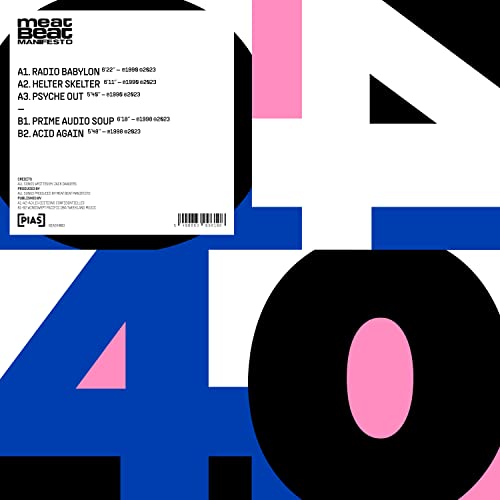 Record sleeve for Meat Beat Manifesto’s “[PIAS] 40” vinyl, with bold geometric design.