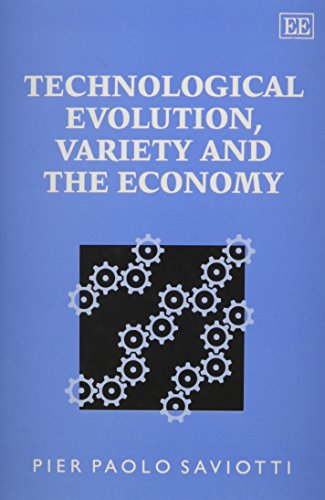 Book cover titled Technological Evolution, Variety and the Economy with a gear icon graphic.