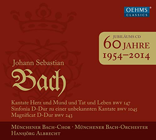 Red CD case for Bach's "Magnificat" with ornate gold lettering.