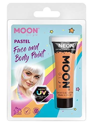 Smiffys Moon Glow Pastel Neon UV Face Paint, Orange
