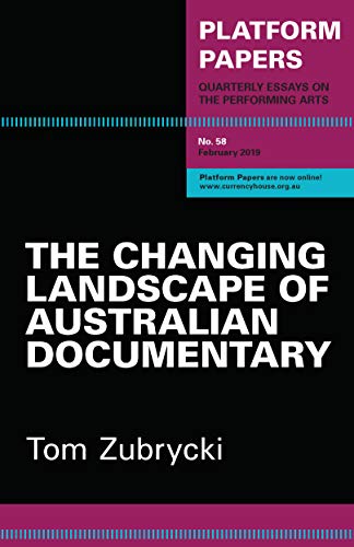 Black cover with white text: “The Changing Landscape of Australian Documentary.”