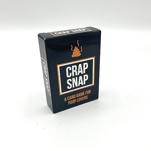 Dark blue card game box with "CRAP SNAP" and a poop emoji.