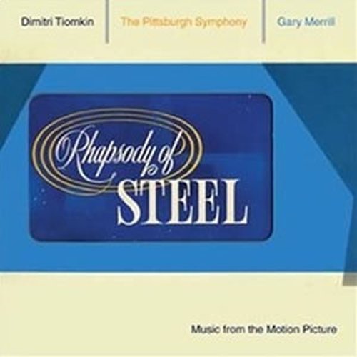 CD cover for “Rhapsody Of Steel” featuring ornate gold lettering on blue.