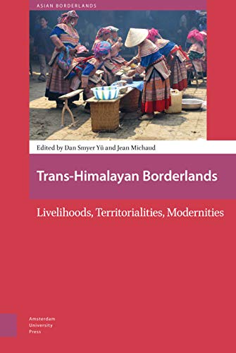 Book cover with a photo of people in traditional clothing at a market.