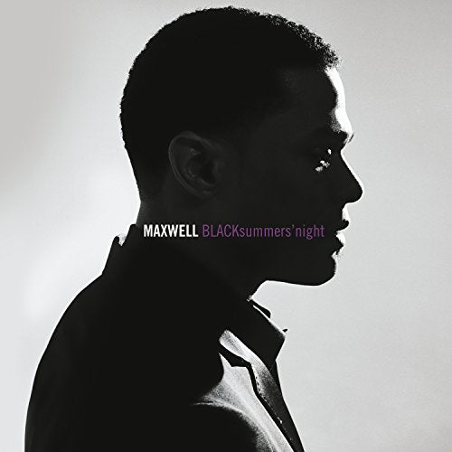 Black and white profile of Maxwell, album cover for BLACKSUMMERS'NIGHT.