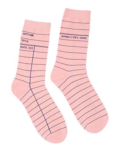 Library Card Pink Socks 102804Lrg