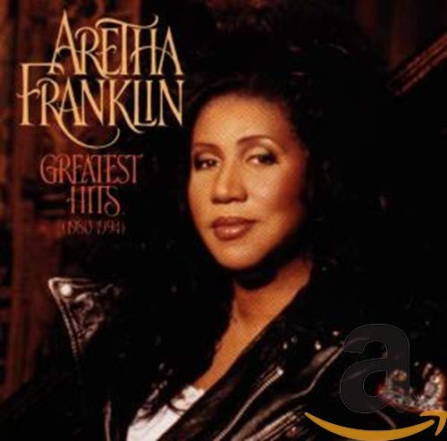 Aretha Franklin’s “Greatest Hits (1980-1994)” CD cover with her portrait.