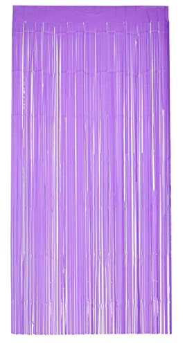Smiffys 99662, Purple Matt Fringe Curtain Backdrop, Unisex Adult, One Size