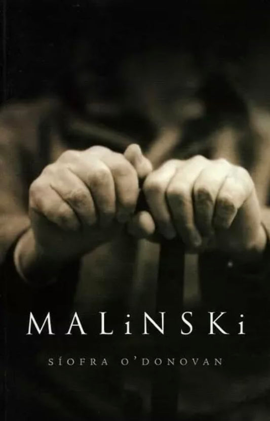 Close-up of two weathered hands gripping a walking cane on a book cover.