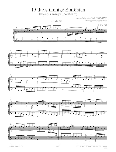 Three-part Sinfonias (Inventions) BWV 787-801 for Piano