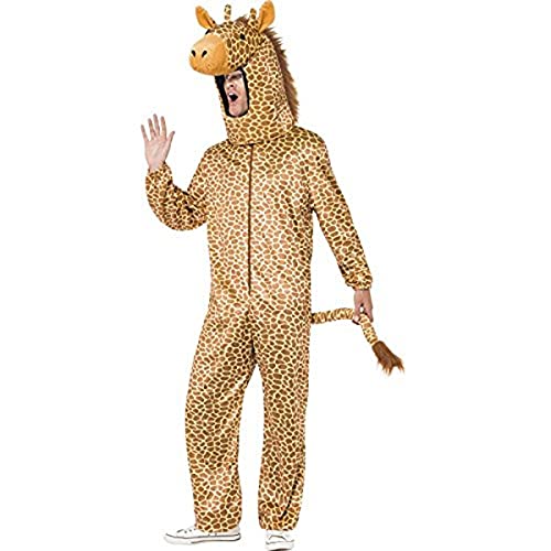 Smiffys Adult men's Giraffe Costume, All in One and Hood, Party Animals, Serious Fun, One Size, 53289
