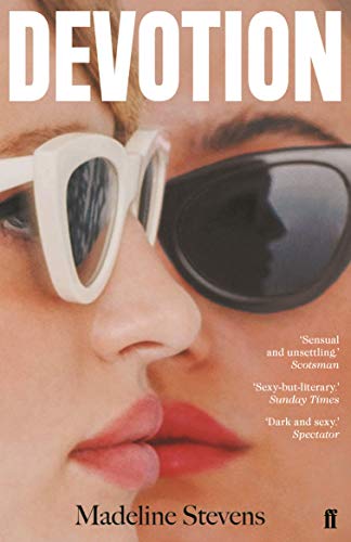 Book cover: close-up of a woman wearing white sunglasses, red lips.