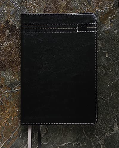 NASB, Thinline Bible, Large Print, Leathersoft, Black, Red Letter, 2020 Text, Thumb Indexed, Comfort Print