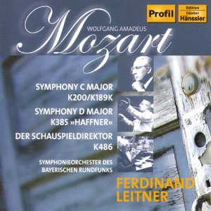 CD cover for Mozart symphonies, featuring conductor Ferdinand Leitner’s portrait.