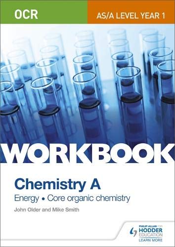 Chemistry workbook cover with blue test tubes and white text.