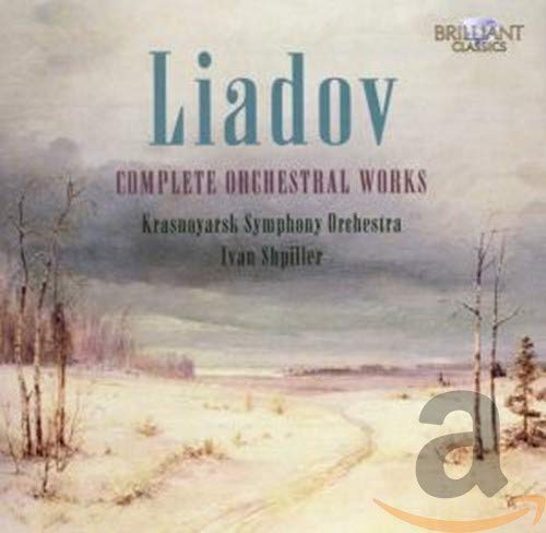 CD cover for Liadov’s complete orchestral works, snowy landscape.