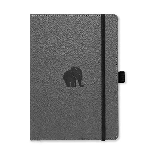 Dingbats D5023gy Wildlife Medium A5+ Hardcover Notebook - Pu Leather, Micro-perforated 100gsm Cream Pages, Inner Pocket, Elastic Closure, Pen Holder, Bookmark