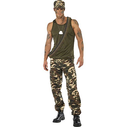 Smiffys Deluxe Khaki Camo Costume, Male