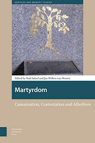Book cover: “Martyrdom” with a golden tree on a mosaic background.