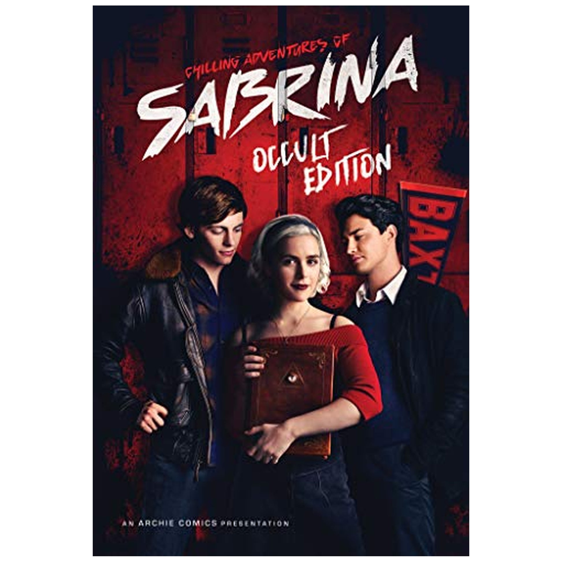 Cover of "Chilling Adventures of Sabrina: Occult Edition" featuring three people holding a book.