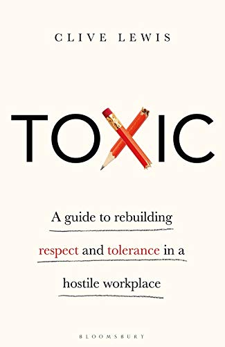 Book cover with title Toxic and crossed red pencils on a beige background.