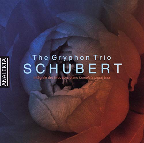 CD cover featuring a close-up of a flower with text: Schubert, Gryphon Trio.