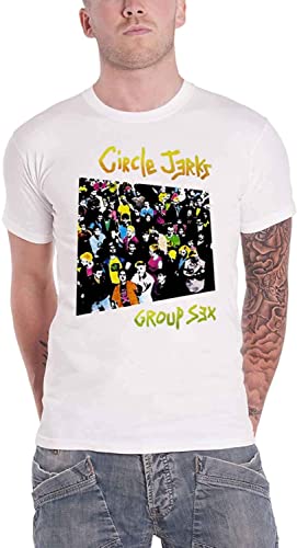 Circle Jerks T Shirt Group Sex Band Logo Official Mens White S