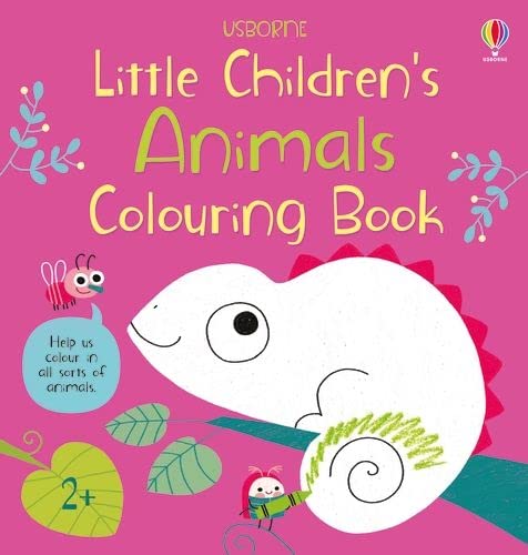 Cover of children’s colouring book with chameleon, ladybug, and bird.