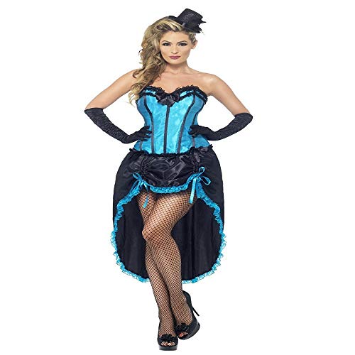 Smiffys Burlesque Dancer Costume, Blue, M - UK Size 12-14