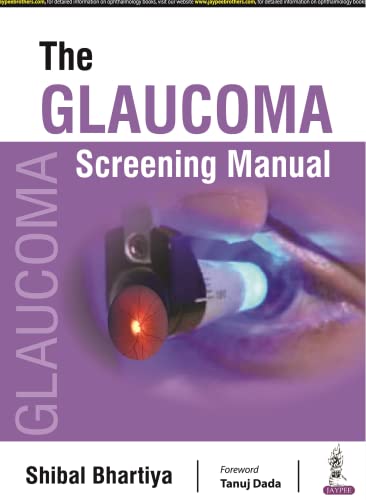 Book cover: "The Glaucoma Screening Manual" with eye examination image.