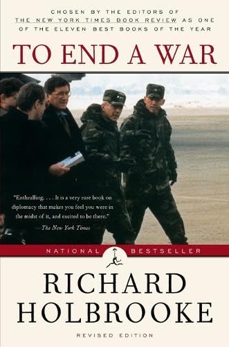 Book cover: “To End a War” by Richard Holbrooke, with soldiers pictured.